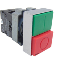 Botão Metálico Duplo Verde/Vermelho Ø22mm