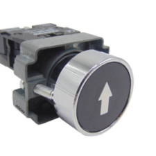 Botão Metálico Preto C/Seta Branco Ø22mm