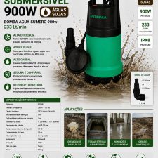 Electrobomba Submersivel 900W (Águas Sujas)