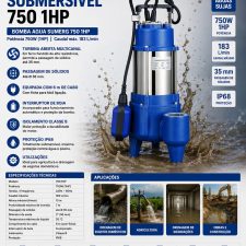 Electrobomba Submersivel 750 1HP (Aguas Sujas)
