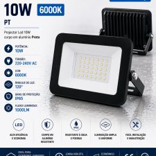 Projetor Led 10W 6000k PT