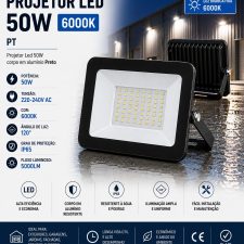 Projetor Led 50W 6000k PT