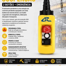 Botoneira Suspensão 2 Botões + Botão Emergência