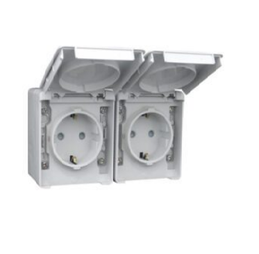 Tomada Dupla Schuko 48865 CCZ Estanque C/Obturador Efapel