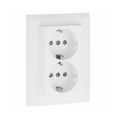 Tomada Dupla Schuko c/Obturador 90332 CBR Logus 90