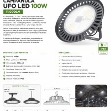 Campânula UFO Led 100W - 11.000LM