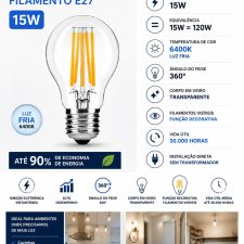 Lâmpada Led 15W E27 6400k