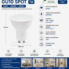 Lâmpada Led 7W GU10 4000K