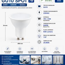 Lâmpada Led 7W GU10 6400K
