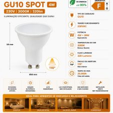 Lâmpada Led 4W GU10 3000K
