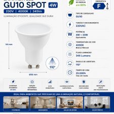 Lâmpada Led 4W GU10 4000K